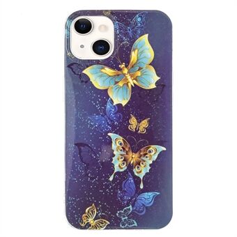 For iPhone 14 Plus 6.7 inch Luminous Noctilucent Phone Case Anti-scratch Pattern Printing IMD Soft TPU Cover