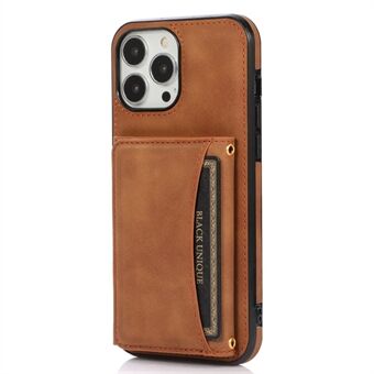 For iPhone 14 Plus 6.7 inch  Drop-proof Phone Wallet Case Kickstand Multifunctional Mobile Phone Protective Back Cover Card Holder