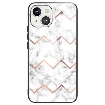 Pattern Printing Protective Cover for iPhone 14 Plus, Shockproof TPU + Tempered Glass Cell Phone Case