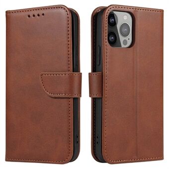 For iPhone 14 Plus Shockproof Phone Cover PU Leather with TPU Inner Magnetic Buckle Mobile Phone Flip Wallet Stand Case