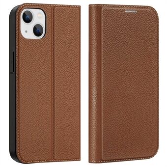 DUX DUCIS Skin X2 Series for iPhone 14 Plus Auto-absorbed Leather Phone Case Folio Flip Anti-fall Phone Cover with Card Slots