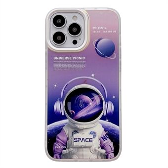 For iPhone 14 Plus Astronaut Spaceman Pattern Laser Case Anti-drop Protection Hard PC Phone Cover