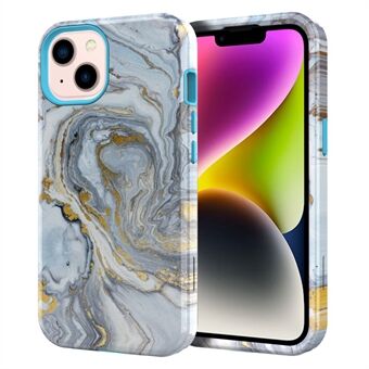 GW03 Soft TPU + Hard PC Back Cover for iPhone 14 Plus, Anti-scratch Stylish Pattern IMD Cell Phone Case