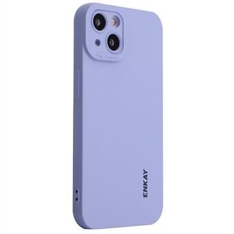 ENKAY HAT PRINCE For iPhone 14 Plus Solid Color Soft Liquid Silicone Case Camera Lens Precise Cutout Drop-proof Cover