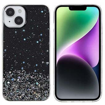 For iPhone 14 Plus Starry Sky Glitter Sparkle Epoxy Case Soft TPU Shockproof Drop Protection Impact Phone Cover