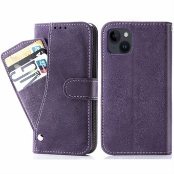 Retro PU Leather Phone Case for iPhone 14 Plus, Scratch-resistant Phone Cover with Rotating Card Slots Holder Stand Wallet