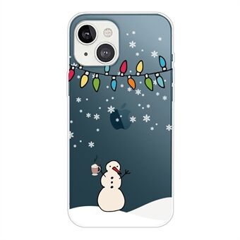 Shockproof Phone Cover for iPhone 14 Plus, Christmas Pattern Printing Soft TPU Anti-drop Case