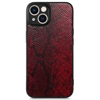 For iPhone 14 Plus Drop Resistant Precise Cutout Phone Case Snake Texture PU Leather Coated TPU Back Cover