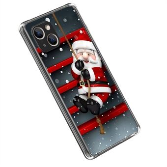 For iPhone 14 Plus Christmas Series Lovely Pattern Printing Soft TPU Phone Cover Anti-drop Case