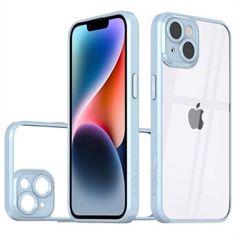 For iPhone 14 Plus Shockproof Phone Cover Precise Cutout Lens Protection Transparent PC + TPU Hybrid Case