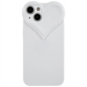 Heart Shaped Camera Protection Phone Cover for iPhone 14 Plus, Anti-fingerprint TPU Anti-dust Cell Phone Case