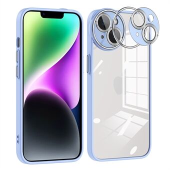 For iPhone 14 Plus Big Eyes Series Precise Cutout Drop-proof Transparent Phone Case Glass Lens Protector PC + TPU Hybrid Phone Cover