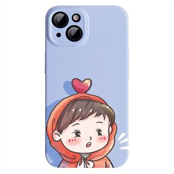 For iPhone 14 Plus Anti-drop Hard PC Phone Case Boy and Girl Pattern Couples Style Cell Phone Cover