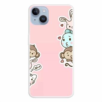 For iPhone 14 Plus Slim Fit Cute Pattern Phone Case Soft Flexible Shockproof TPU Cover