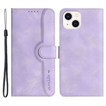 YX003 Phone Case for iPhone 14 Plus PU Leather Wallet Stand Imprinted Pattern Cover