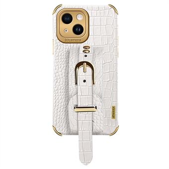 Electroplating Phone Case for iPhone 14 Plus Protective Case with Hand Strap Kickstand