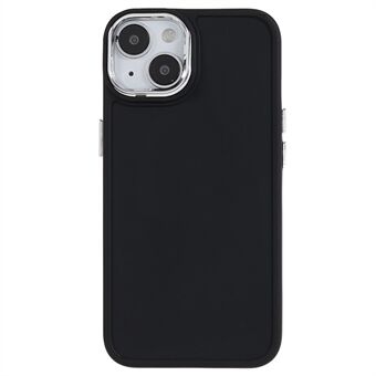 For iPhone 14 Plus Anti-scratch Soft TPU Phone Case with Metal Lens Frame Metal Button Cover