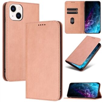 Card Holder Leather Phone Case for iPhone 14 Plus , RFID Blocking Phone Stand Cover