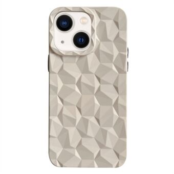 For iPhone 14 Plus Back Cover Electroplating Honeycomb Prism Pattern Soft TPU Cell Phone Case