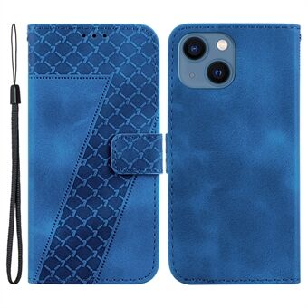 For iPhone 14 Plus Smartphone Case Stand Imprinted Pattern PU Leather Lightweight Wallet Cover