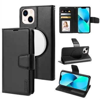 HANMAN Mini Series Wallet Phone Case for iPhone 14 Plus , Stand PU Leather Cover Compatible with MagSafe