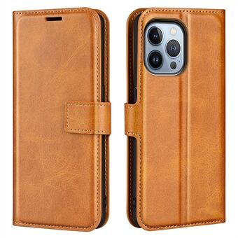 For iPhone 14 Pro Max 6.7 inch Textured PU Leather Anti-collision Phone Case Wallet Stand Cell Phone Cover