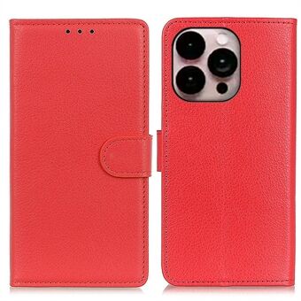 For iPhone 14 Pro Max 6.7 inch Litchi Texture Anti-fall Protection PU Leather Cover Stand Magnetic Wallet Cell Phone Case