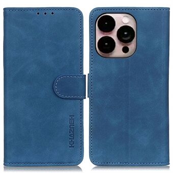 KHAZNEH For iPhone 14 Pro Max 6.7 inch Vintage Textured PU Leather Anti-fall Cellphone Case Anti-dust Protective Cover with Stand Wallet