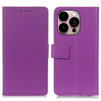 For iPhone 14 Pro Max 6.7 inch Textured PU Leather Phone Cover Drop-proof Flip Stand Wallet Card Holder Full Protection Cellphone Shell