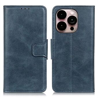 For iPhone 14 Pro Max 6.7 inch Wallet Case Crazy Horse Texture PU Leather Magnetic Closure Stand Function Protective Cover