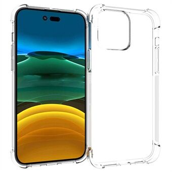 For iPhone 14 Pro Max 6.7 inch Anti-scratch Phone Case TPU Clear Protective Cellphone Cover Precise Cutouts Four Corners Drop-resistant Back Case