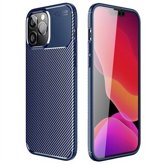 For iPhone 14 Pro Max 6.7 inch Shock Absorbing Soft TPU Phone Case Carbon Fiber Texture Non-Slip Shell