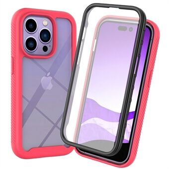 For iPhone 14 Pro Max 6.7 inch PC + TPU Full Protection Phone Case Drop-proof Cover with PET Screen Protector