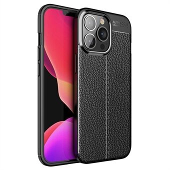 For iPhone 14 Pro Max 6.7 inch Mesh Heat Dissipation Design Back Case Litchi Texture TPU Drop Protection Non-Slip Cover