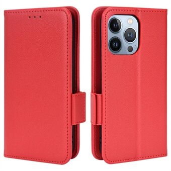 For iPhone 14 Pro Max 6.7 inch Drop-proof Stand Wallet Style Magnetic Litchi Texture Phone Flip Case Leather Anti-scratch Phone Cover