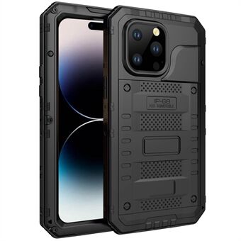 For iPhone 14 Pro Max Metal + Silicone Drop-proof Shockproof Case IP68 Waterproof Sealed Cover