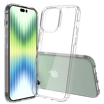 For iPhone 14 Pro Max 6.7 inch Anti-scratch Phone Case Transparent Hard Acrylic Back + Soft TPU Edge Hybrid Cover