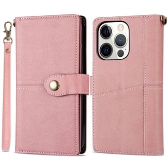 For iPhone 14 Pro Max 6.7 inch Retro Style Shockproof Phone Cover Stand Non-slip PU Leather Wallet Case with Multiple Card Slots