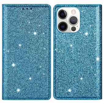 For iPhone 14 Pro Max 6.7 inch Glitter Sequins Full Protection Stand Card Holder PU Leather Protective Phone Case Cover