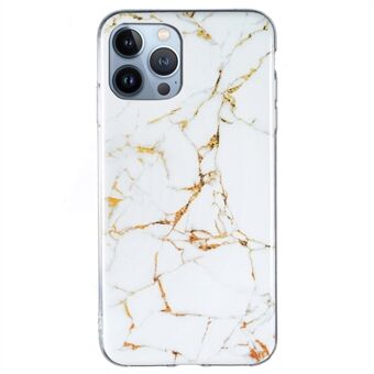 Soft TPU Case for iPhone 14 Pro Max 6.7 inch, IMD Marble Pattern Scratch-resistant Protective Cover Phone Shell