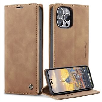 CASEME 013 Series Flip Wallet Case for iPhone 14 Pro Max 6.7 inch, Magnetic Auto-absorbed Stand Drop-proof PU Leather Phone Cover