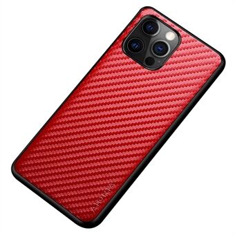 AIORIA for iPhone 14 Pro Max 6.7 inch Anti-fingerprint Carbon Fiber Texture PU Leather Coating Case Hard PC + Soft TPU Bumper Shockproof Protective Phone Cover