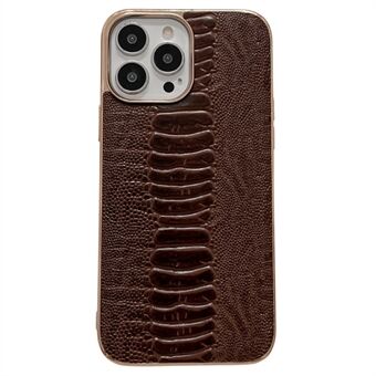 Cell Phone Case for iPhone 14 Pro Max 6.7 inch, Anti-scratch Crocodile Texture Genuine Leather+PC+TPU Phone Cover