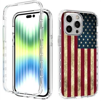 For iPhone 14 Pro Max 6.7 inch Pattern Printing High Transparency Phone Case PC + TPU Anti-drop Cover