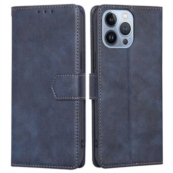 For iPhone 14 Pro Max 6.7 inch Shockproof Phone Case Cowhide Texture RFID Blocking Magnetic Closure PU Leather Phone Cover with Wallet Stand