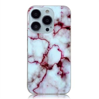 For iPhone 14 Pro Max 6.7 inch Flexible TPU Phone Case IMD Marble Pattern Anti-scratch Protective Cover