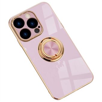 Anti-fall Phone Case Kickstand For iPhone 14 Pro Max 6.7 inch, Ring Holder 9D Electroplating Precise Cutout Ultra Slim Phone Back Cover