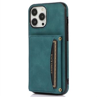 For iPhone 14 Pro Max 6.7 inch Tri-fold Wallet Kickstand Phone Back Cover PU Leather + TPU Anti-scratch Case