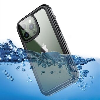 Waterproof Phone Case For iPhone 14 Pro Max 6.7 inch, Transparent Sensitive Touch PC+Neoprene Protective Anti-scratch Back Cover