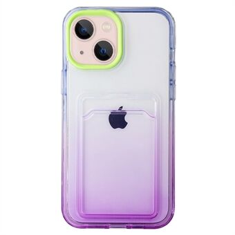 For iPhone 14 Pro Max 6.7 inch Gradient Soft TPU Card Slot Function Phone Case Anti-fall Protective Phone Shell